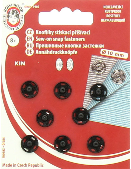Metalen drukknopen 10 mm - Zwart