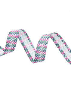 Chevronpatroon biais - Roze, kaki en blauw