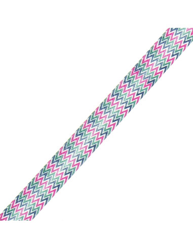 Chevronpatroon biais - Roze, kaki en blauw