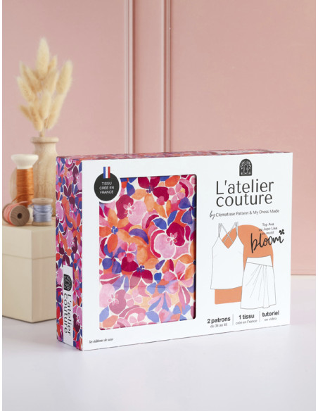 Top Ava set of Jupe Lisa met Bloom-motief