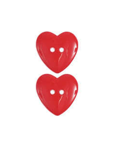 Kaart met 2 hartknopen - Rood 22 x 22 mm 2