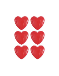 Kaart met 6 hartvormige knopen - Rood 11 x 11 mm 2