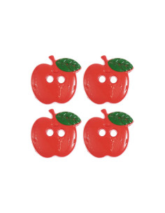 Kaart met 4 rode knopen - 15 x 16 mm 2