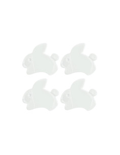 Kaart met 4 konijnenknopen - Wit 15 x 13 mm 2