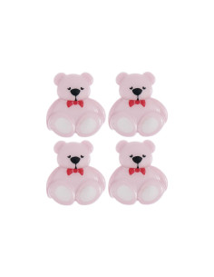 Kaart met 4 berenknopen - Lila 16 x 18 mm 2