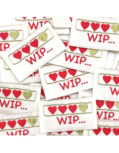 Set van 5 geweven labels om op te naaien WIP