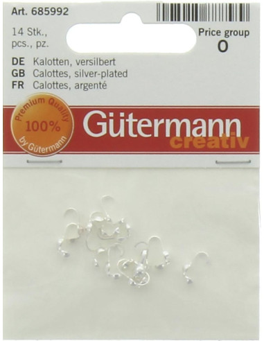 Gütermann kapjes - Verzilverd