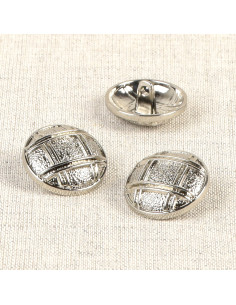 Metalen knoop geruit 20 mm - Zilver