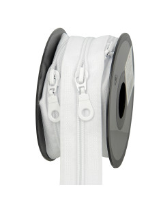 Rol van 5 meter nylonrits 5 mm met schuivers - Wit