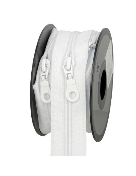 Rol van 5 meter nylonrits 5 mm met schuivers - Wit