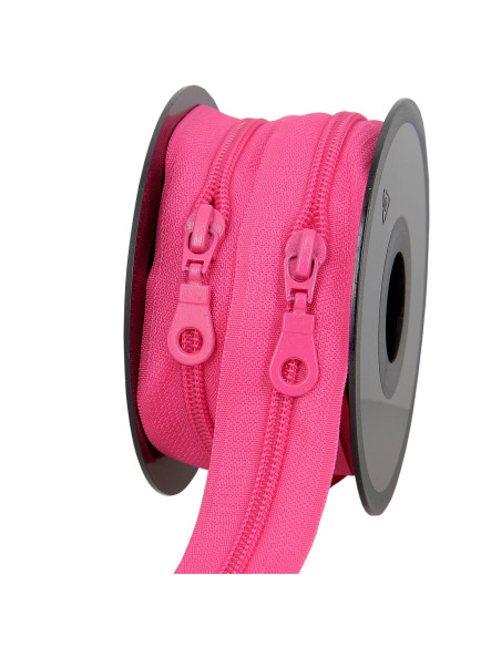 Rol van 5 meter nylonrits 5 mm met schuivers - Fuchsia