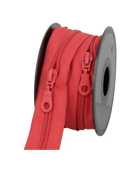 Rol van 5 meter nylonrits 5 mm met trekkers - Rood