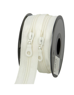 Rol van 5 meter nylonrits 5 mm met schuivers - Ecru