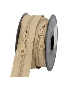 Rol van 5 meter nylonrits 5 mm met schuivers - Beige