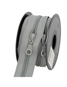 Rol van 5 meter nylonrits 5 mm met schuivers - Grijs