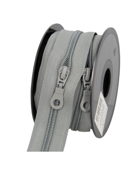 Rol van 5 meter nylonrits 5 mm met schuivers - Grijs