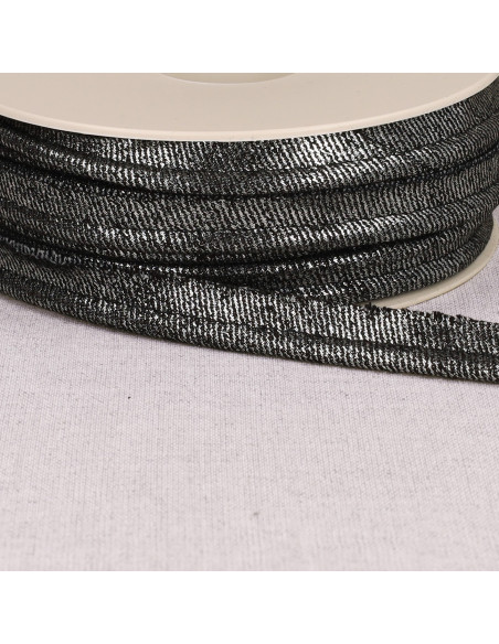 Metallic Jean paspel - Zwart en zilver