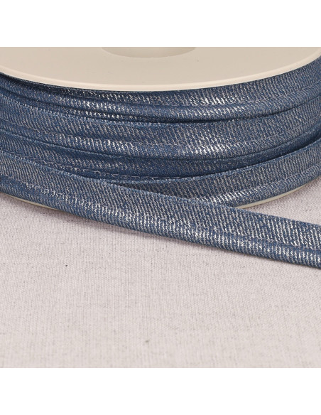 Metallic paspelband Jean - Lichtblauw