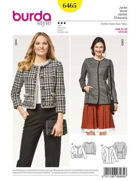 Jas patroon - Burda 6465