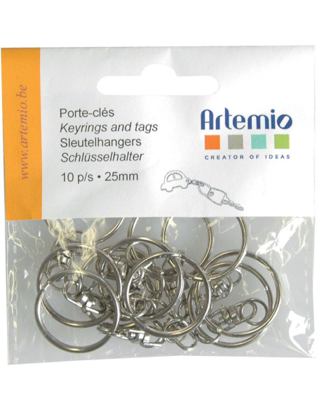 Zakje met 10 sleutelhanger ringen
