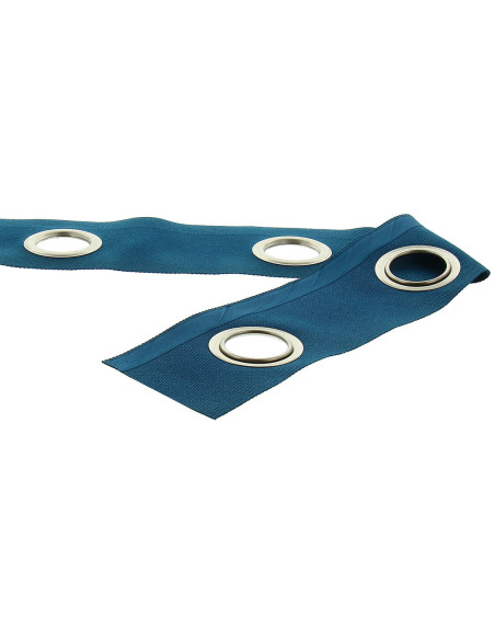 Mat zilveren oogjesband - Eendblauw