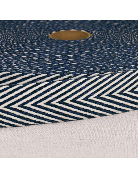 Chevron geweven riem - Marineblauw