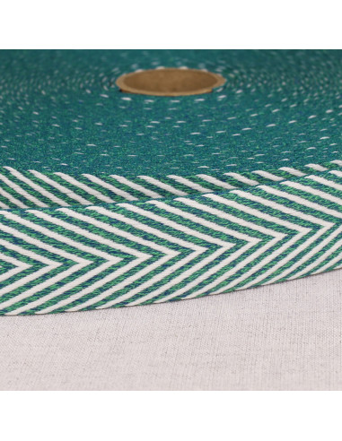 Chevron geweven riem - Blauwgroen