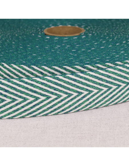 Chevron geweven riem - Blauwgroen