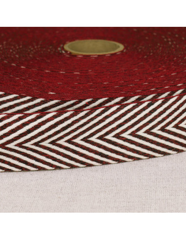 Chevron geweven band - Bordeaux
