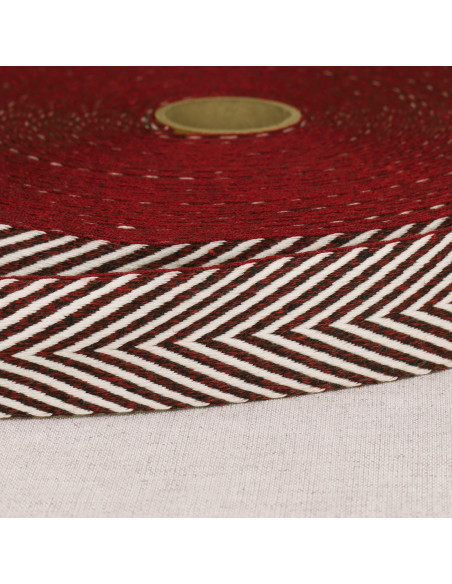 Chevron geweven band - Bordeaux