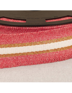 Lurex franje riem - Rood