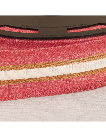 Lurex franje riem - Rood