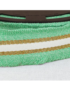 Lurex franje band - Lichtgroen