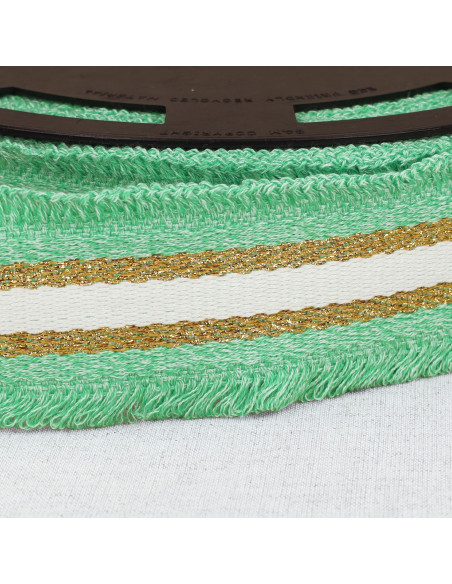 Lurex franje band - Lichtgroen
