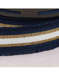 Lurex franje riem - Marineblauw