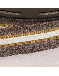 Lurex franje riem - Bruin