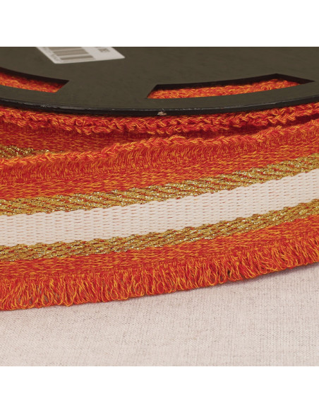 Lurex franje riem - Oranje