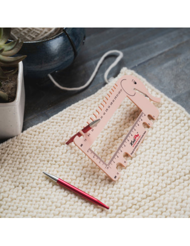 Roze multifunctionele breimaatstok KnitPro