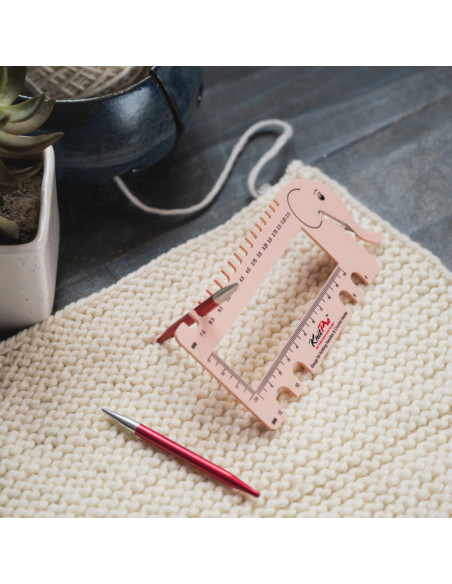 Roze multifunctionele breimaatstok KnitPro