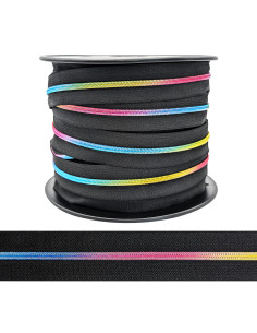 Nylon sluiting 5 mm lurex - Regenboog