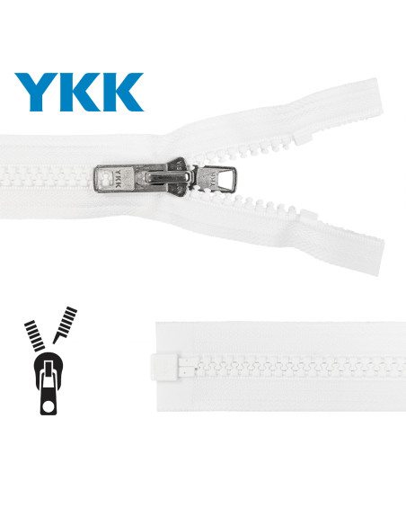 Scheidbare synthetische grove maasrits YKK - Wit