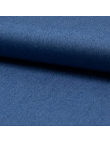 Viscose chambray stof - Middelblauw