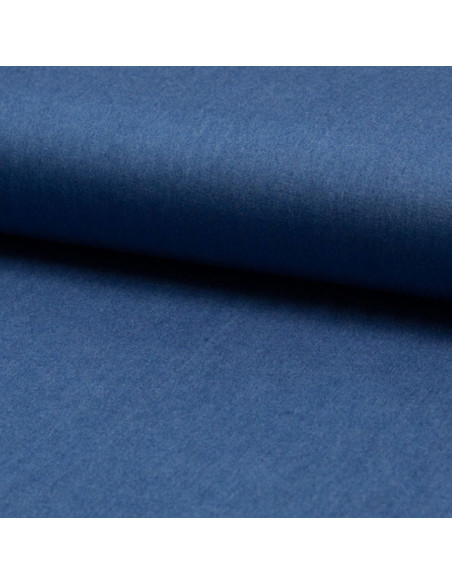Viscose chambray stof - Middelblauw