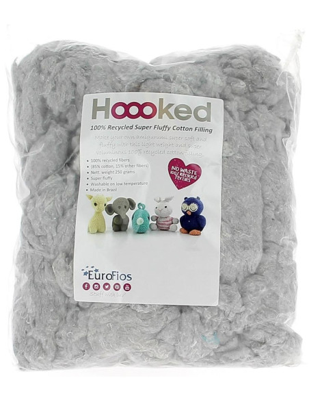 Hoooked vulvezel 250 g - Wolkengrijs