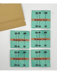 Set van 5 geweven labels om op te naaien Summer love 2