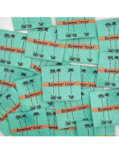Set van 5 geweven labels om op te naaien Summer love