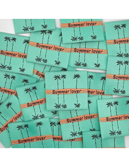 Set van 5 geweven labels om op te naaien Summer love