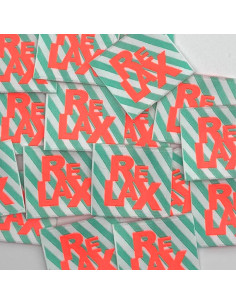 Set van 5 geweven labels om op te naaien Relax - Fluo