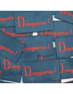 Set van 5 geweven labels om op te naaien Dinguerie 2