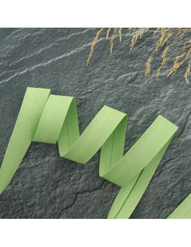 Biasband van polycotton - Lichtgroen